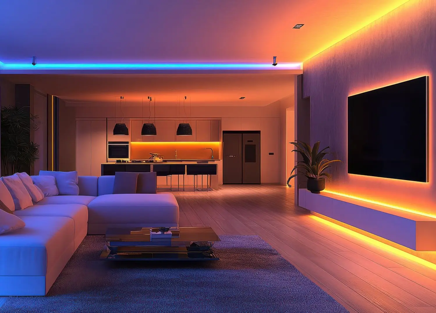 Wohnzimmer TV Smart Licht